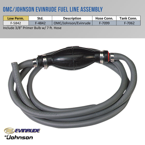 OMC/Johnson Evinrude Fuel Line Assembly - F-5842 - Essenbay Marine