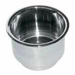 JIF Marine 3.6" Stainless Steel Cup Holder w/pad and clear Drain  FVT - Essenbay Marine
