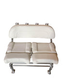 White Leaning Post with Flip Up Bolster Seats & Tackle / Storage Box - Essenbay Marine
