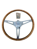 Larson Boats 14.5" Steering Wheel Wood High Polished Aluminum 3 Spoke Mustang - Essenbay Marine