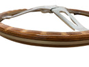 Larson Boats 14.5" Steering Wheel Wood High Polished Aluminum 3 Spoke Mustang - Essenbay Marine