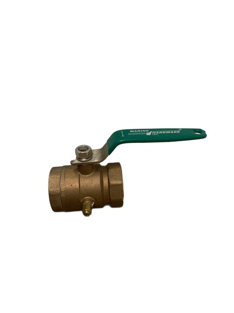 Marine Hardware Ball Valve 1 1/4 Inch Bronze BVLV1.250-FP - Essenbay Marine