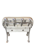 White Leaning Post with Flip Up Bolster Seats & Tackle / Storage Box - Essenbay Marine