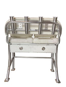 White Leaning Post with Flip Up Bolster Seats & Tackle / Storage Box - Essenbay Marine