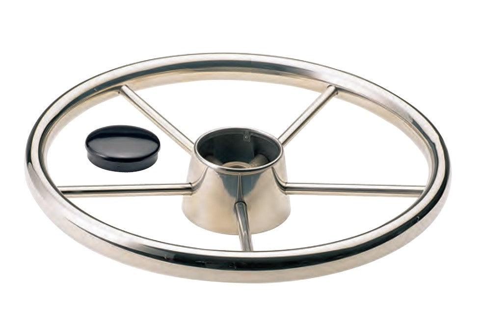 Marine Hardware 13" x 2.38" Rise 10° 5 Spoke SS Steering Wheel SSSW13.00X2.38
