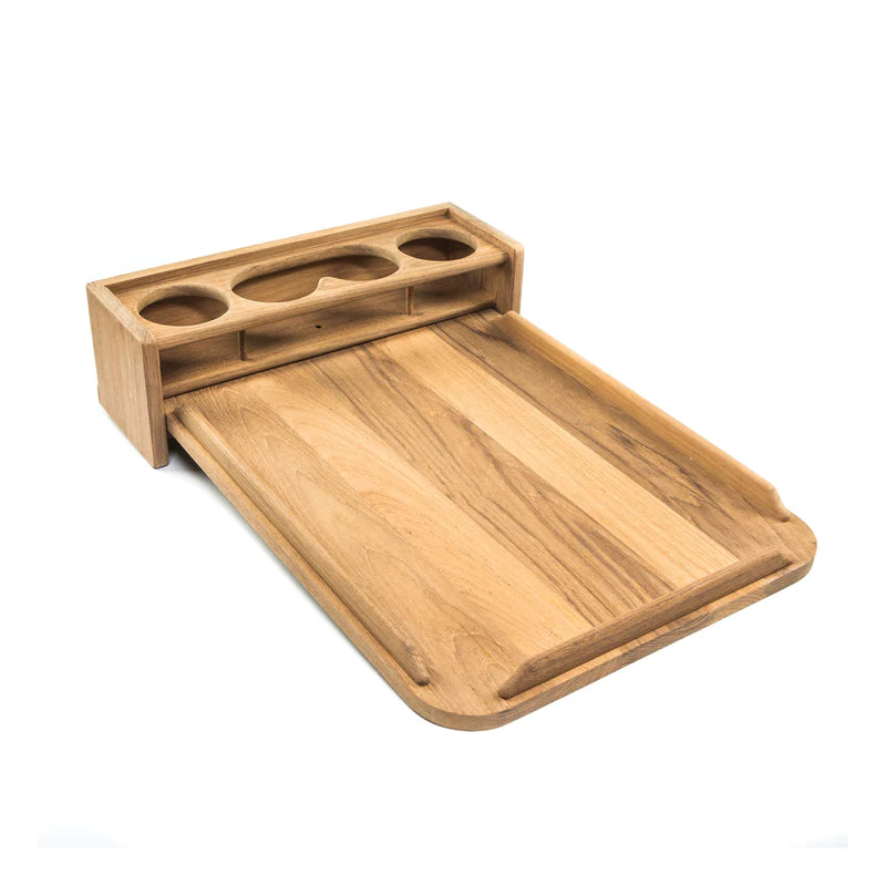 Whitecap Teak Four Drink Holder with Removable Cockpit Table 16"W x 24"L Part 61394 - Essenbay Marine