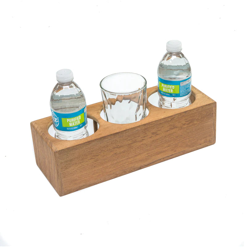 Whitecap Teak Three Insulated Drink / Bottle Rack Holder Part 62624 - Essenbay Marine