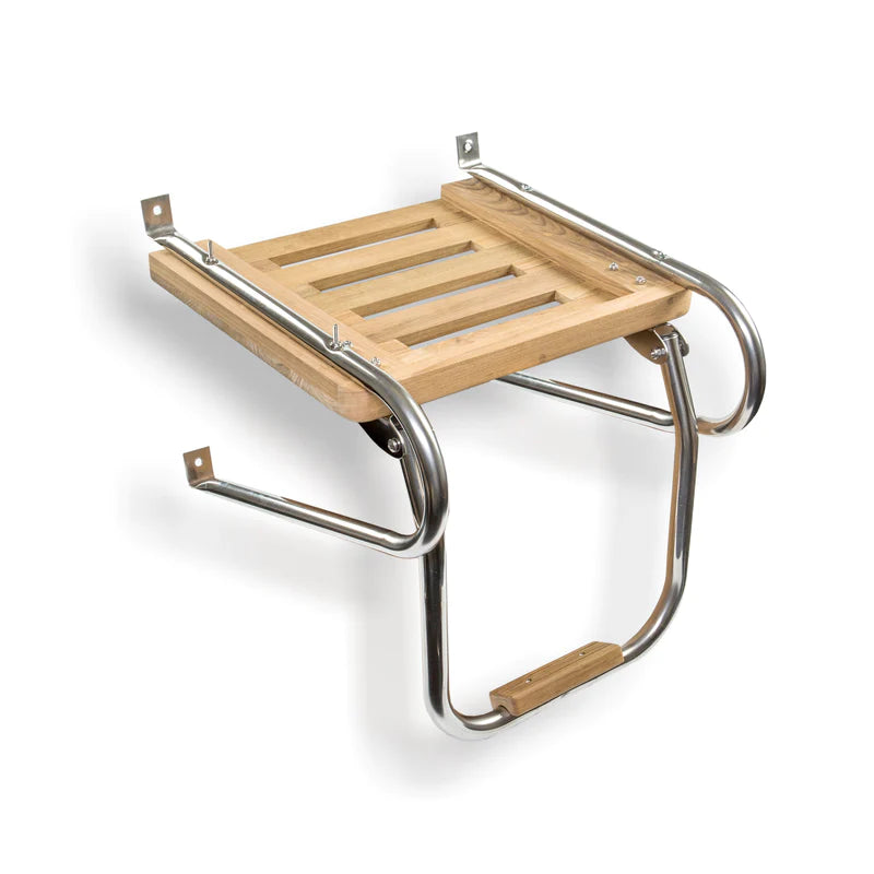 Whitecap Teak Inboard / Outboard Motors 1 Step Boat Swim Platform & Hand Rails - 60901 - Essenbay Marine