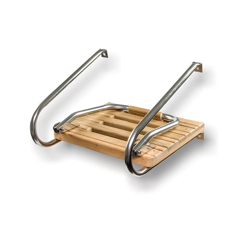 Whitecap Teak Inboard / Outboard Motors 1 Step Boat Swim Platform & Hand Rails - 60901 - Essenbay Marine