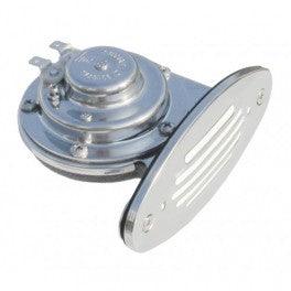 Stainless Steel Mini Drop-In Single w/SS Grill, Wires & Screws - 12 Volt, High Pitch - Essenbay Marine
