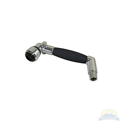 Scandvik Chrome & Black Combination Faucet w/ 5' Black Nylon Hose 46027 - Essenbay Marine