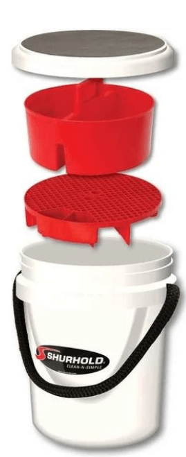 SHURHOLD 5 Gal White Bucket Kit Incl. Bucket, Caddy, Grate, Seat #2461 - Essenbay Marine